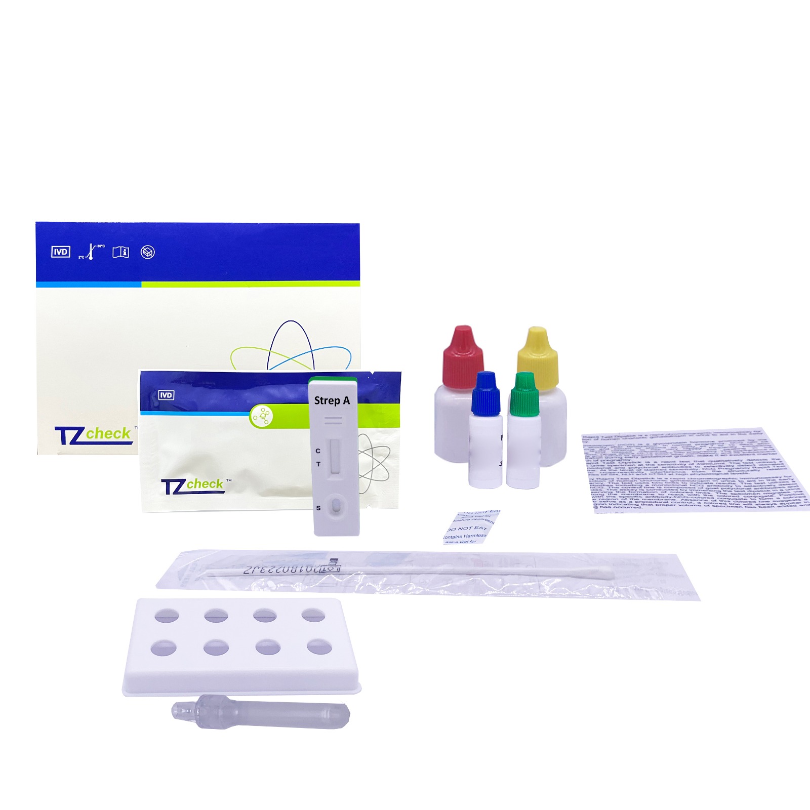 Експрес-тест для виявлення стрептококу групи А (з червоною контрольною лінією) (Tzcheck I045-5002)